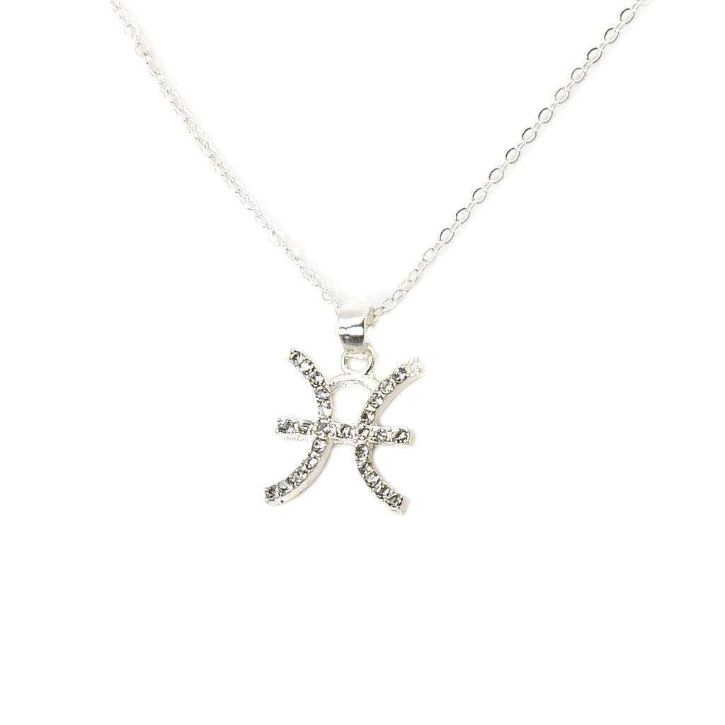 FASHIONJEWELRY Horoscope Rhinestone Silver Necklace