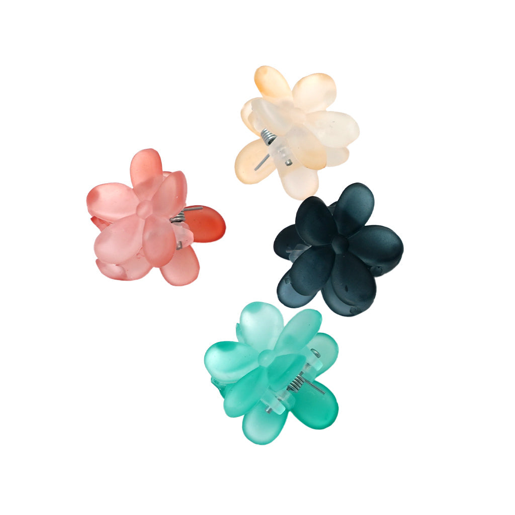 FASHIONJEWELRY Small Flower Hair Clips Pack of 4