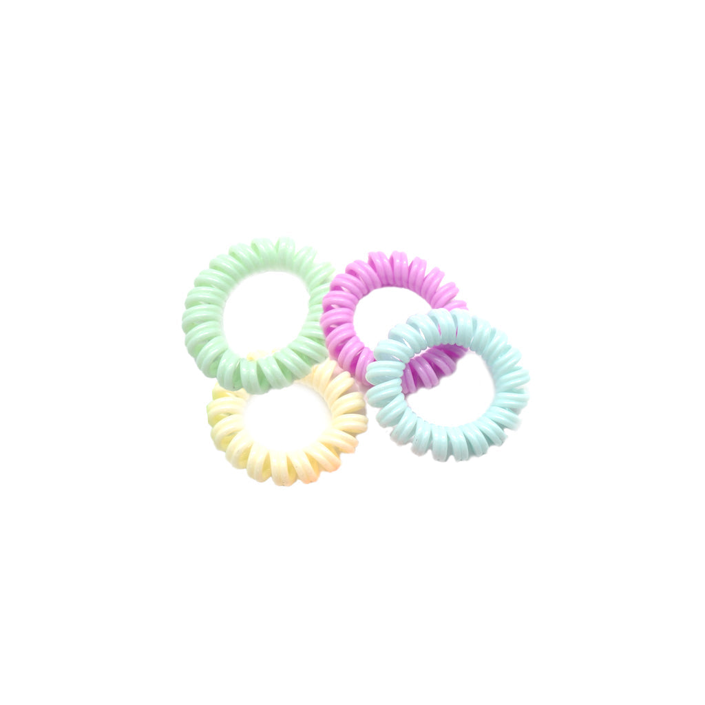 LUCYYOU Rainbow Colors Spiral Hair Ties Pack of 4 Pc