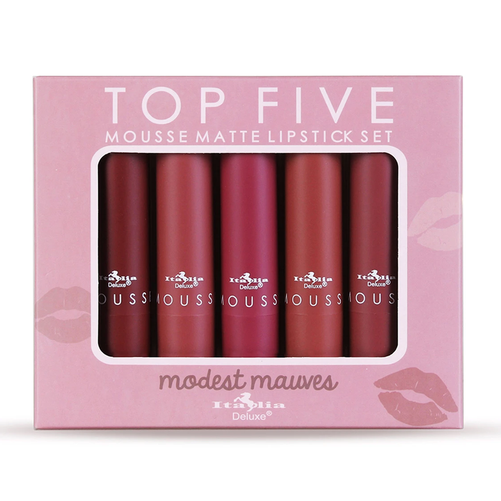 ITALIA Top Five Modest Mauves Mousse Matte Lipstick Set
