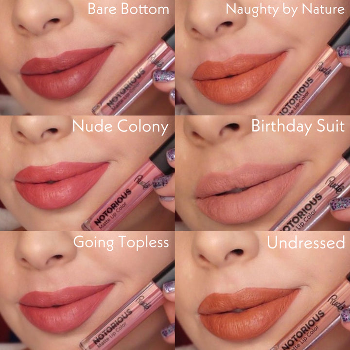 RUDE Crime Does Pay Notorious 6 Lip Color Set Nude