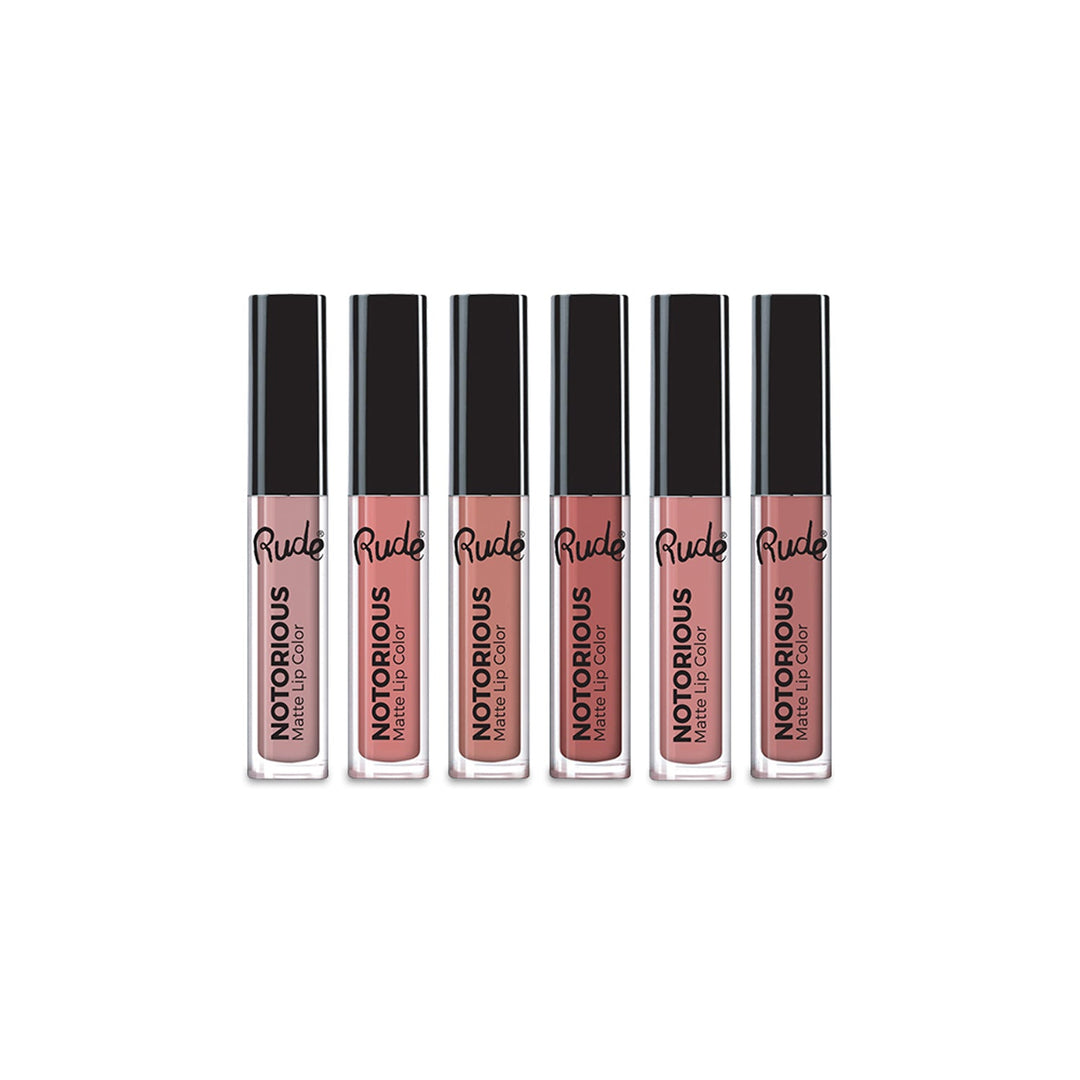 RUDE Crime Does Pay Notorious 6 Lip Color Set Nude