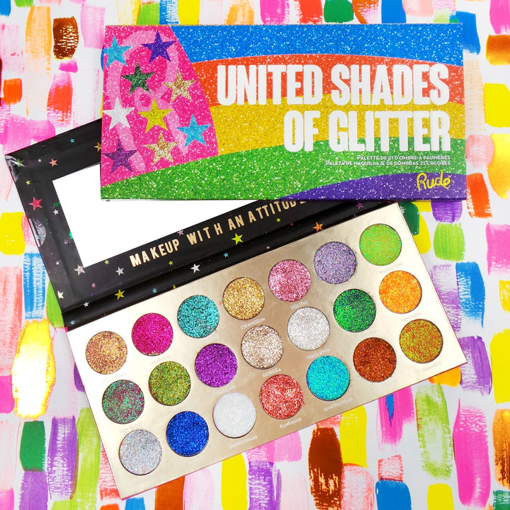 RUDE United Shades Of Glitter 21 Color Eyeshadow Palette